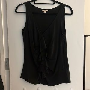 J Crew Black Silk Blouse Sz 0